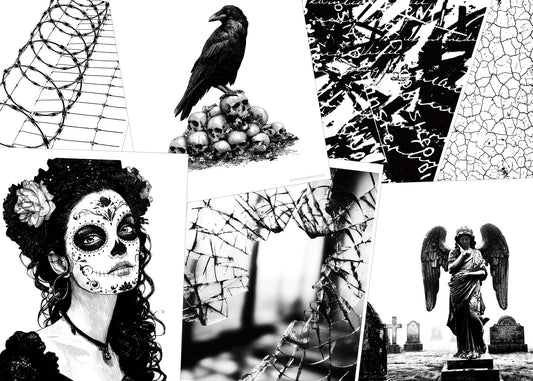 Gel printing image transfers for grunge art