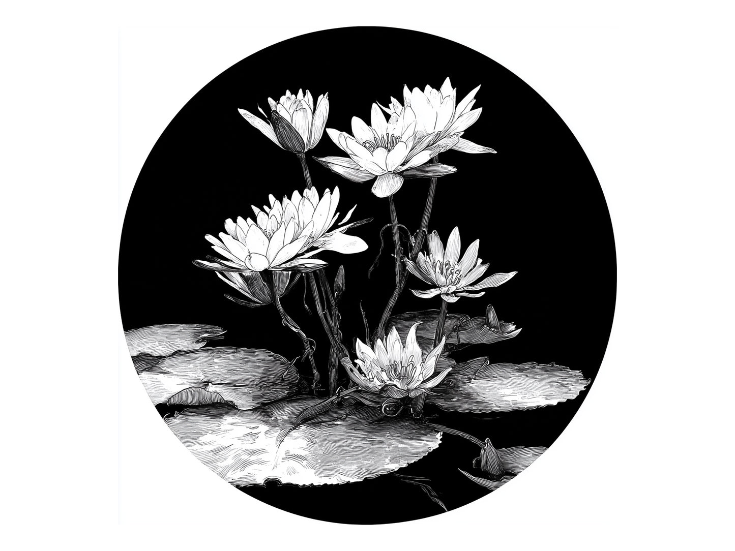 97 Diverse Round Gel Plate Image Transfers for 6 and 8 Inch Printing