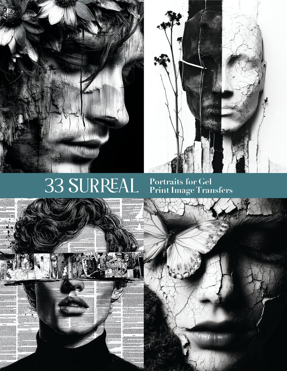 33 Surreal Portraits for Gel Print Image Transfers