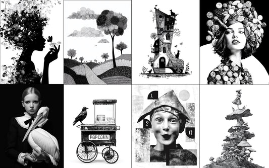 50 Whimsical Gel Print Image Transfers