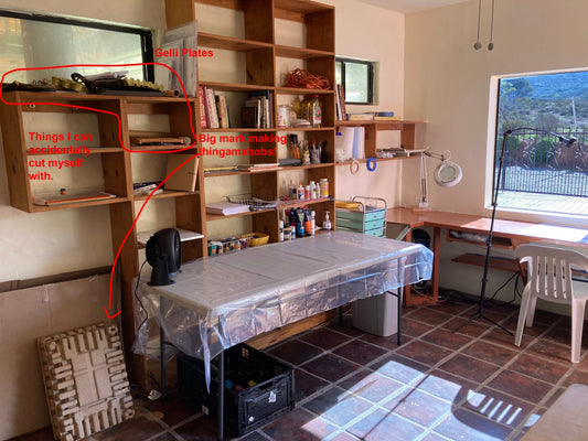 New Studio Tour: Why Gel Plate Artists Need More Space Than Sanity