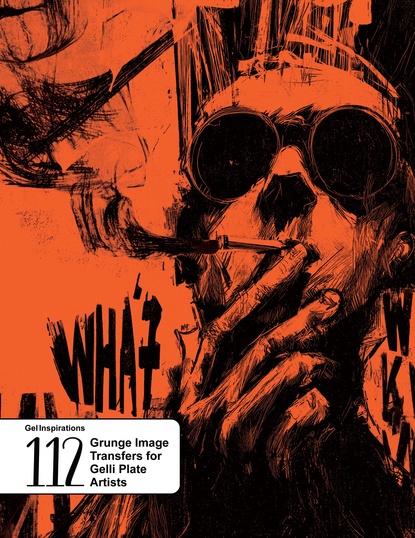 112 high‑contrast grunge images formatted for Gel Plate image transfers