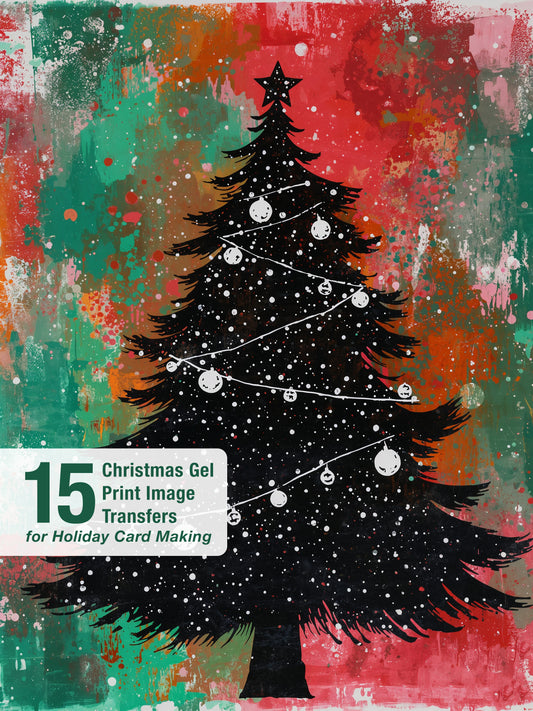 15 Christmas Gel Print Image Transfers for Holiday Card Making