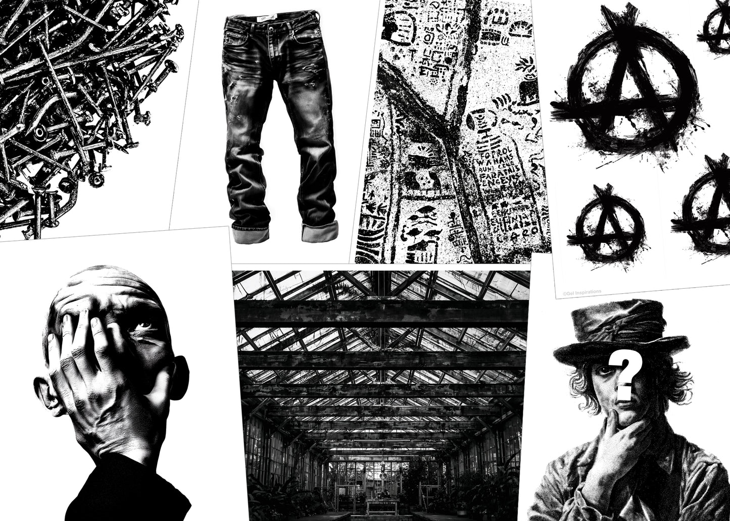 Gelli plate mage transfers for street art style grunge work