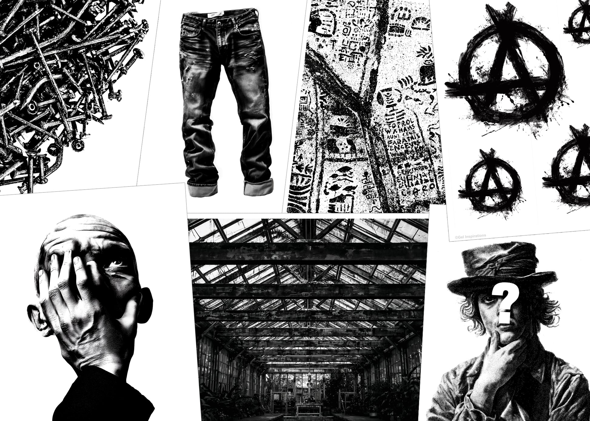 Gelli plate mage transfers for street art style grunge work