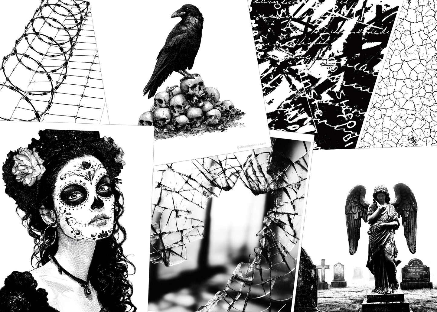 Gel printing image transfers for grunge art
