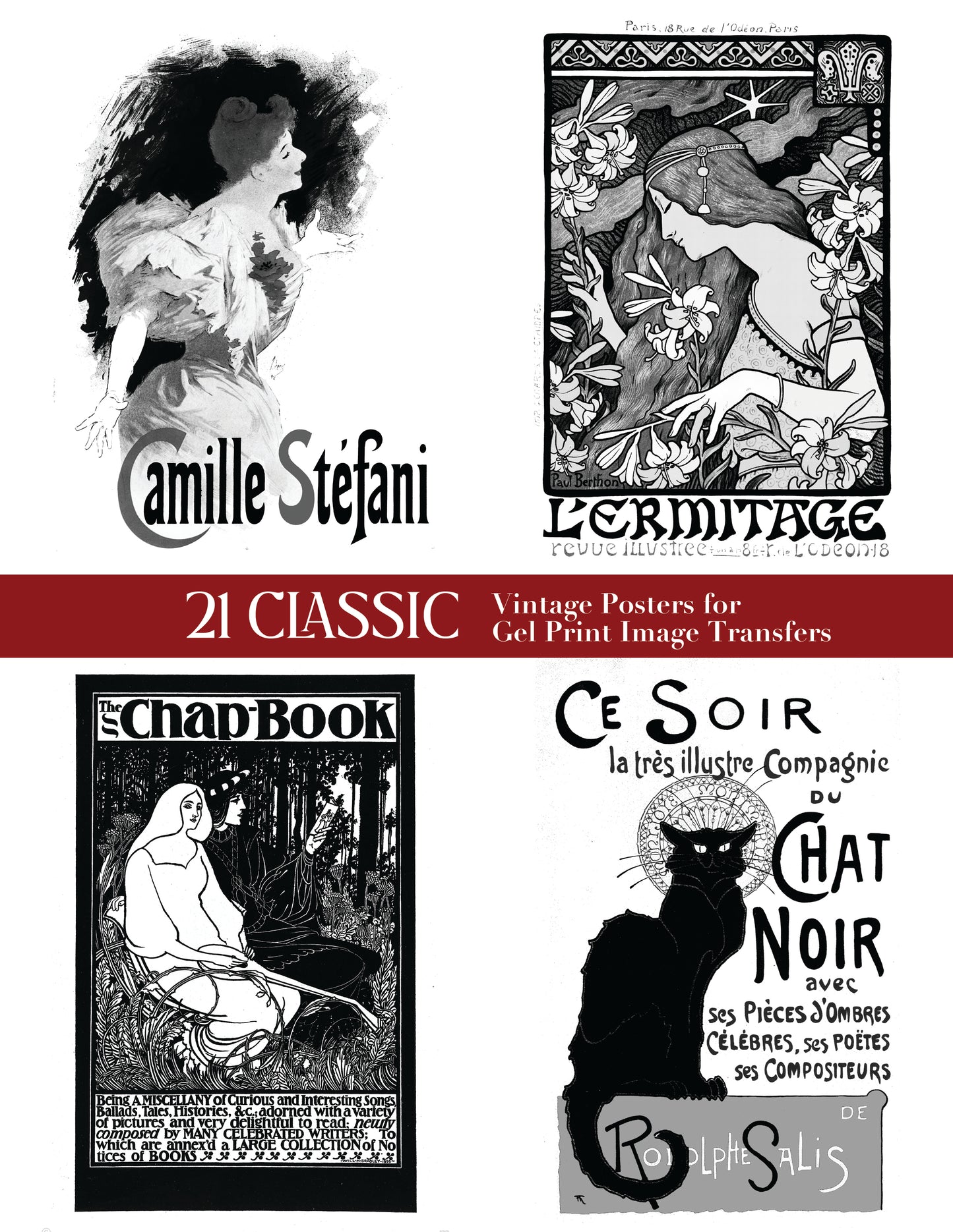 21 Classic Vintage Posters for Gel Print Image Transfers