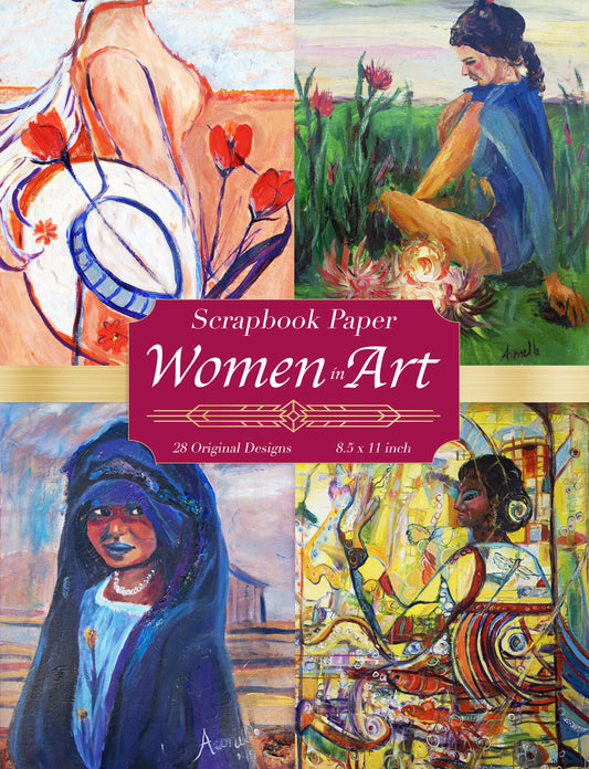 Women in Art Collage and Scrapbook Printable Papers