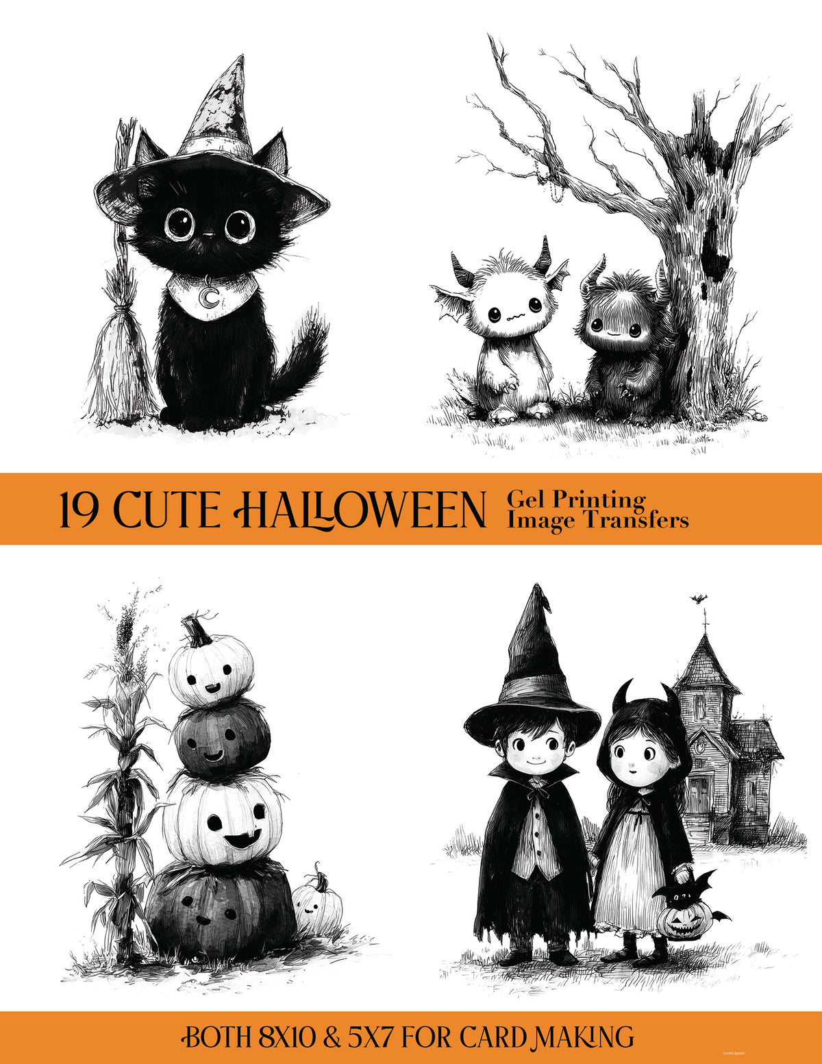 19 Cute Halloween Gel Printing Image Transfers