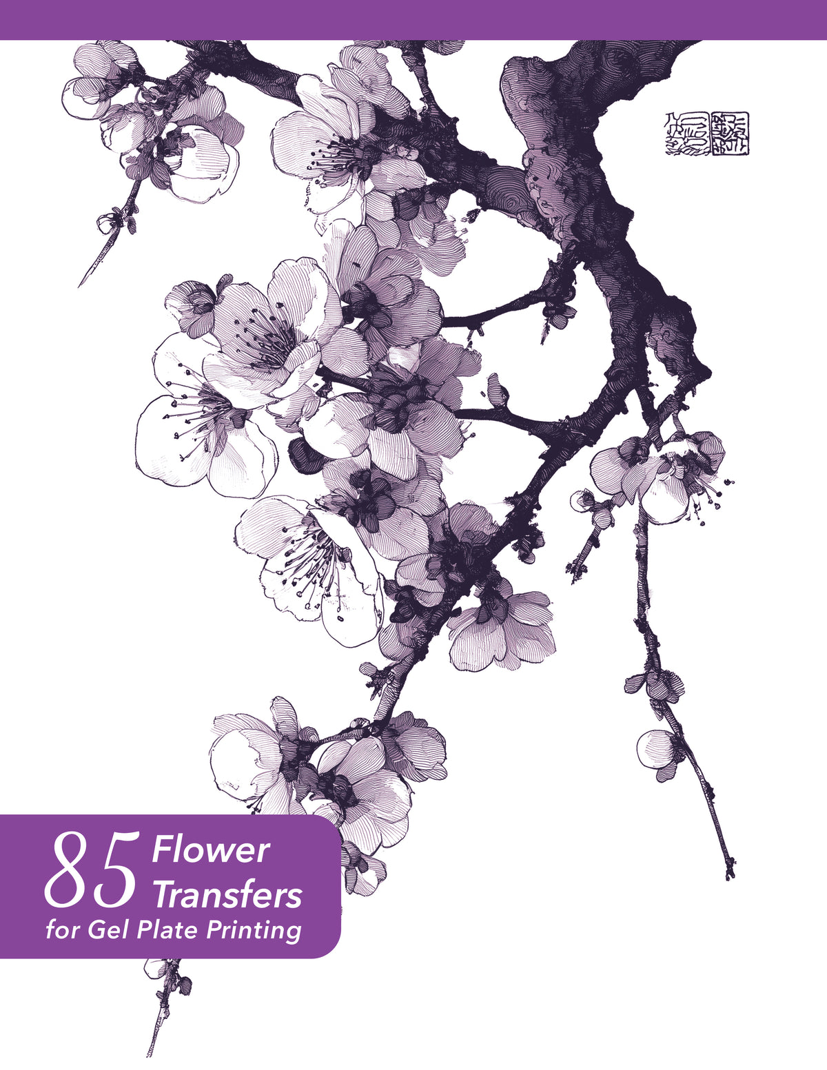 85 Flower Transfers for Gel Plate Printing - 5x7 & 8x10